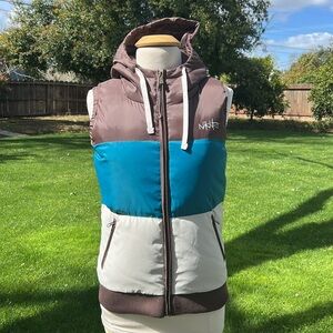 Nikita Down Ski Vest w/ Hood | Color-block | Size Small